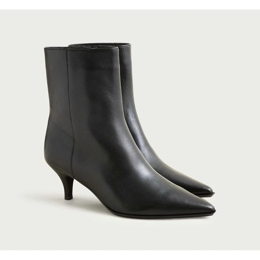 J.Crew new Stevie ankle boots in leather black size‎ 5.5